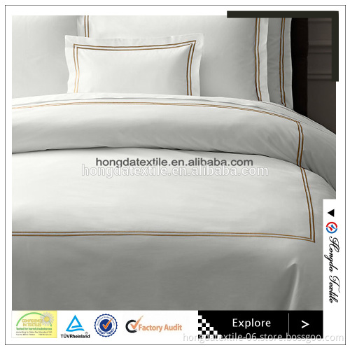 Embroidery 500TC Cotton double lines Sheet Set Bedding Set
